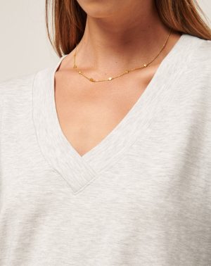 Cloud Terry Vneck Top