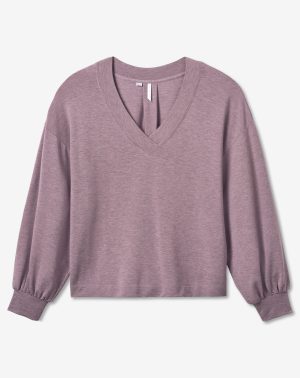 Cloud Terry Vneck Top