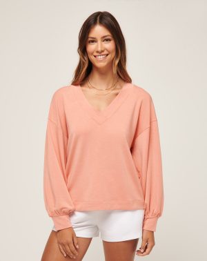 Cloud Terry Vneck Top