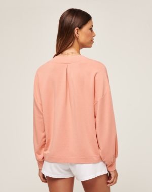 Cloud Terry Vneck Top