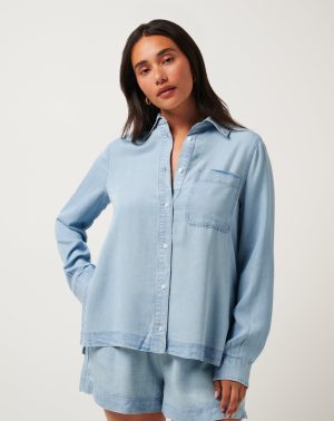 Chambray Button Down Long Sleeve
