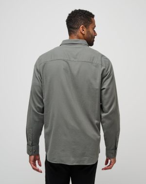 Cloud Flannel Button-Up