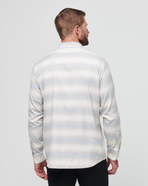 Cloud Flannel Stripe Button-Up