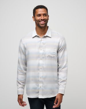 Cloud Flannel Stripe Button-Up