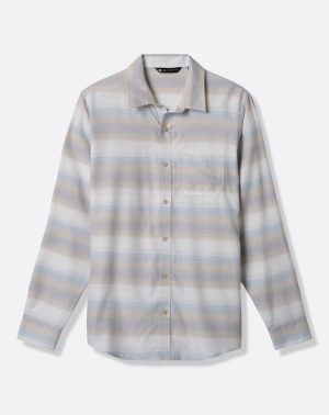 Cloud Flannel Stripe Button-Up