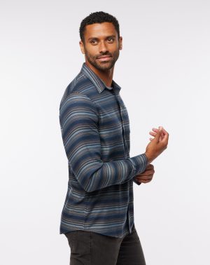 Cloud Flannel Stripe Button-Up