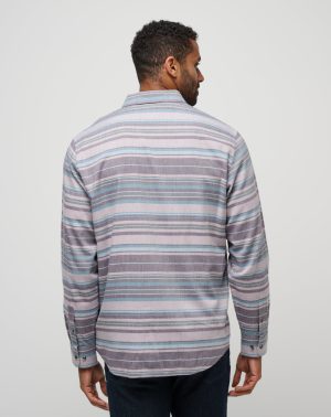 Cloud Flannel Stripe Button-Up