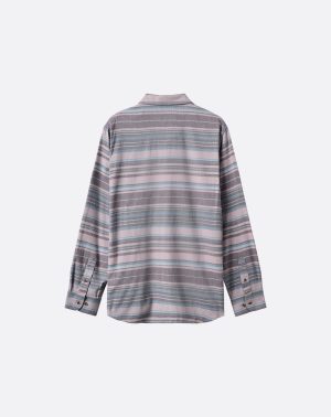 Cloud Flannel Stripe Button-Up