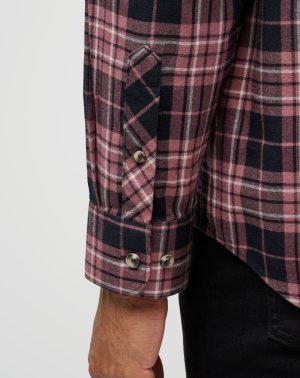 Cloud Flannel Plaid Button-Up