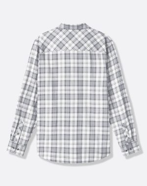 Cloud Flannel Plaid Button-Up