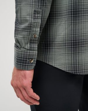 Cloud Flannel Plaid Button-Up