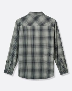 Cloud Flannel Plaid Button-Up