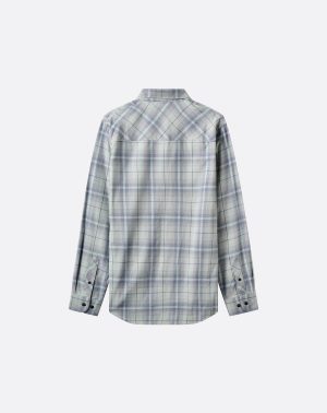 Cloud Flannel Plaid Button-Up