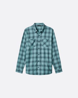 Cloud Flannel Plaid Button-Up