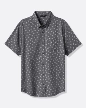 Techwoven Grey Wind Button-Up
