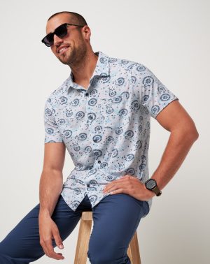 Knit Flourish Button-Up