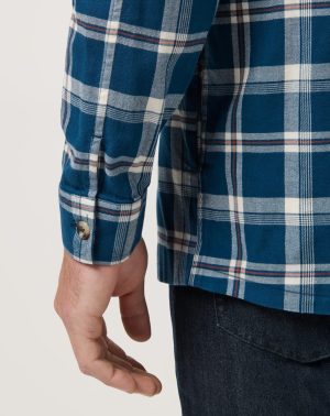 Cloud Flannel Hooded Button-Up