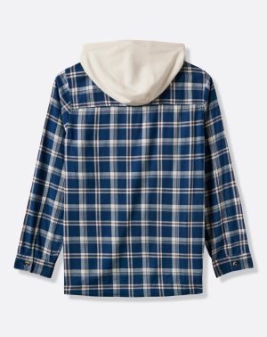 Cloud Flannel Hooded Button-Up